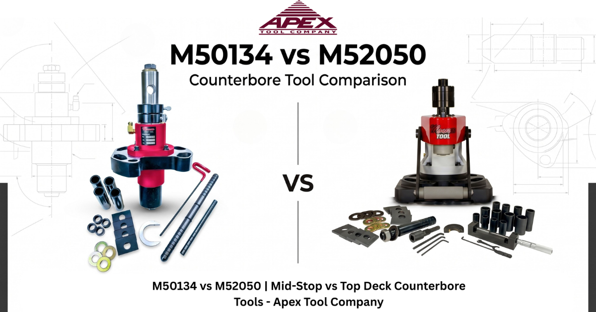 M50134 vs M52050 | Mid-Stop vs Top Deck Counterbore Tools - Apex Tool Company